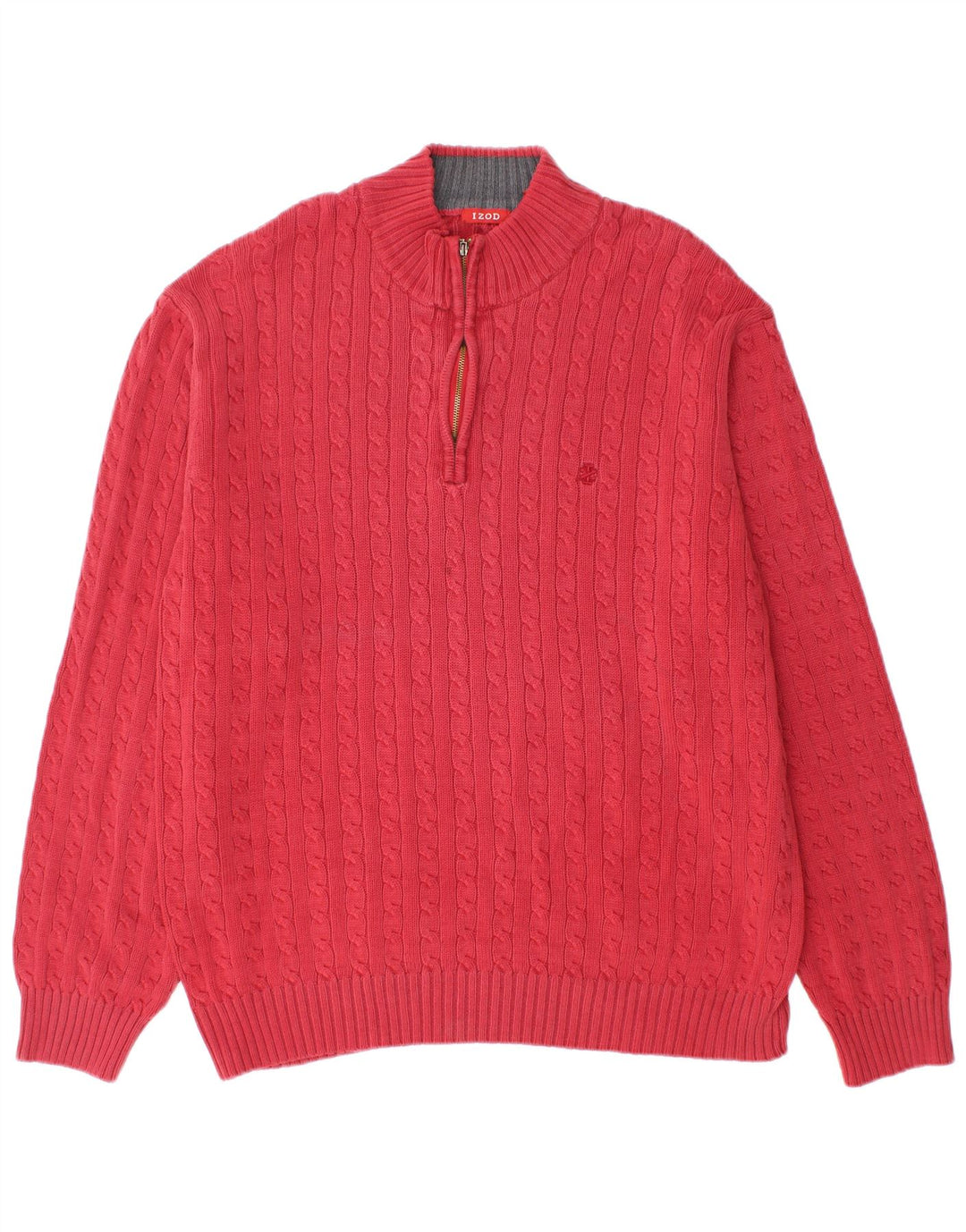 Męski sweter zapinany na zamek Izod XL, czerwony