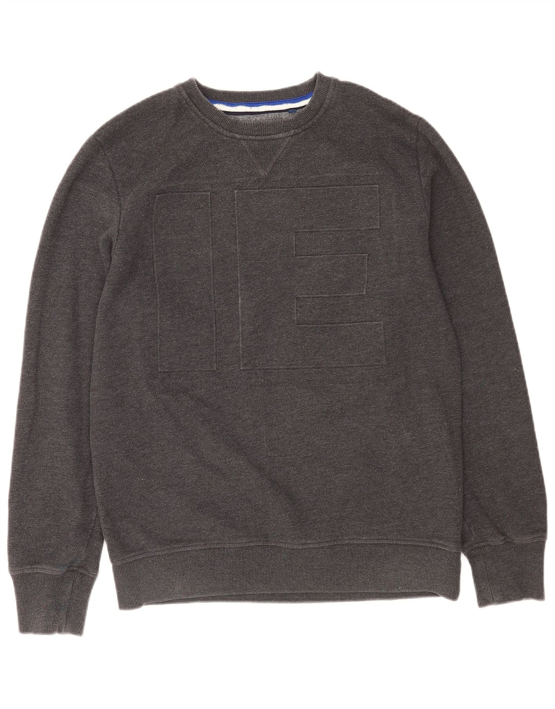 Męski sweter z grafiką Superdry, duży, szary, bawełniany
