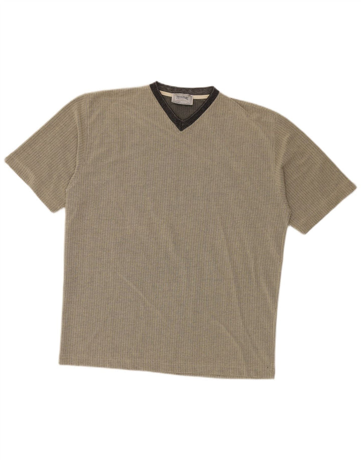 T-shirt męski Tessitore, duży, szary, w prążki