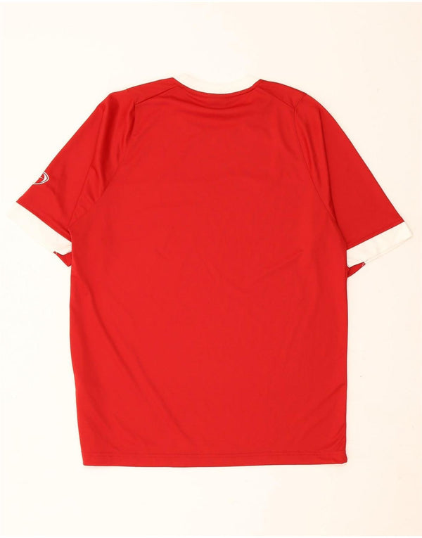 NIKE Mens T-Shirt Top UK 39/41 Medium Red Colourblock Polyester