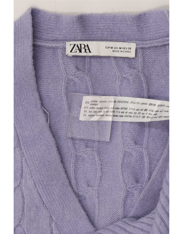 Sweter damski Zara Cardigan UK 14, średni fiolet, poliester