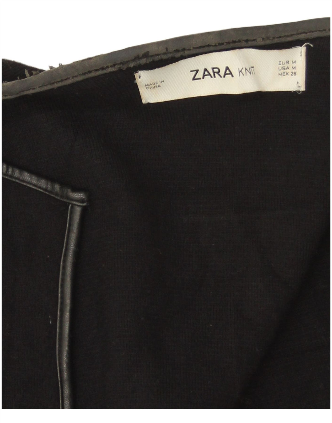 Sweter damski Zara z długim rękawem i otwartym kardiganem UK 14, średni czarny