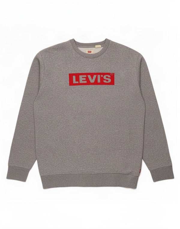 Męska bluza Levi's z grafiką, średnioszara, bawełniana w plamki