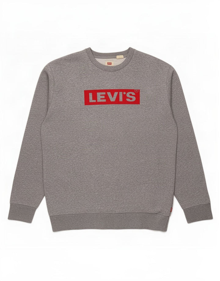 Męska bluza Levi's z grafiką, średnioszara, bawełniana w plamki