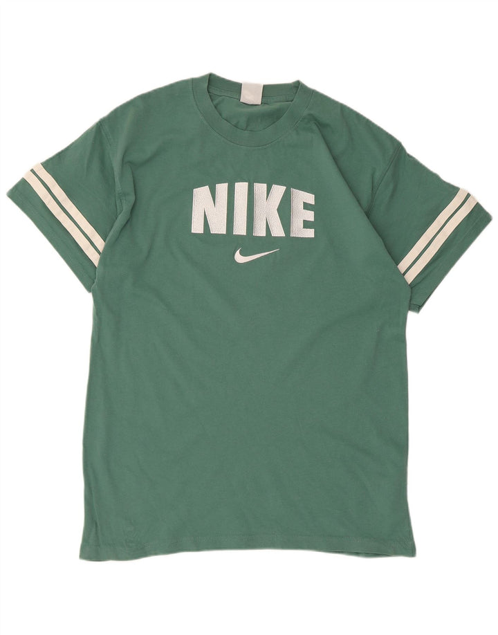 Męski T-shirt Nike z grafiką, bawełniany kolor średniej wielkości w kolorze średniej zieleni