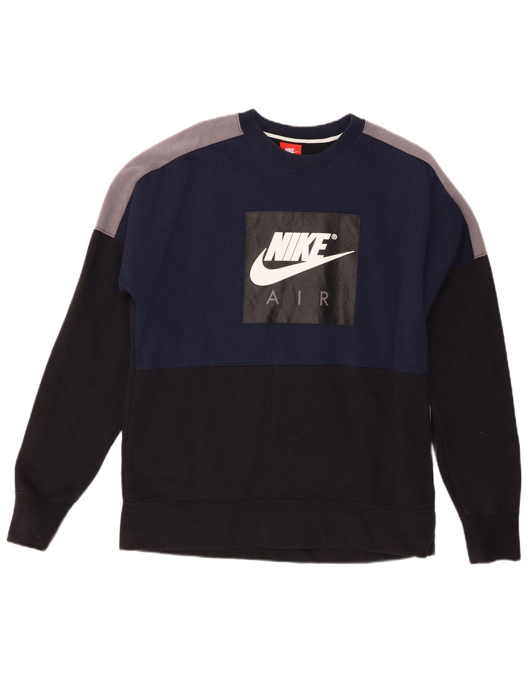 Męska bluza z grafiką Nike, średnia, granatowa, bawełniana z blokami kolorów