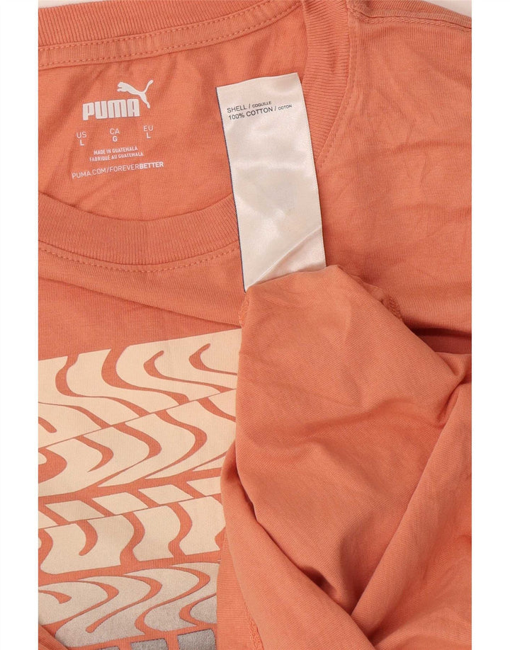 Męski T-shirt Puma z grafiką, duży, pomarańczowy, bawełniany