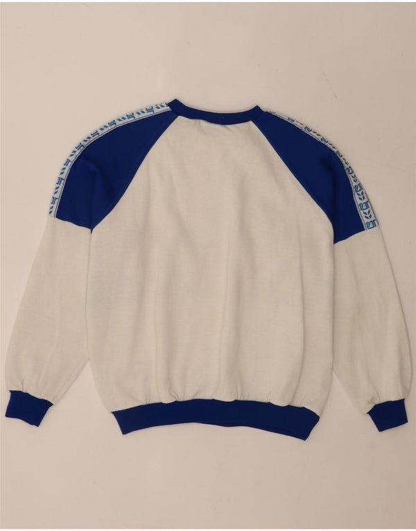 Męska bluza z grafiką w stylu vintage, sweter XL, biały, blok kolorów
