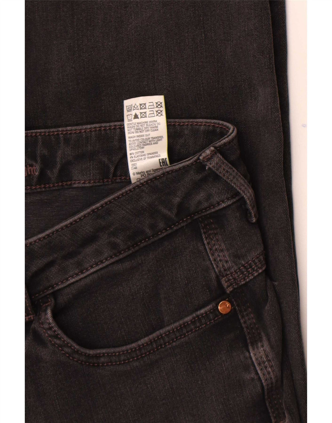 Marks & Spencer Damskie jeansy slim UK 12 Medium W30 L28 Czarna bawełna