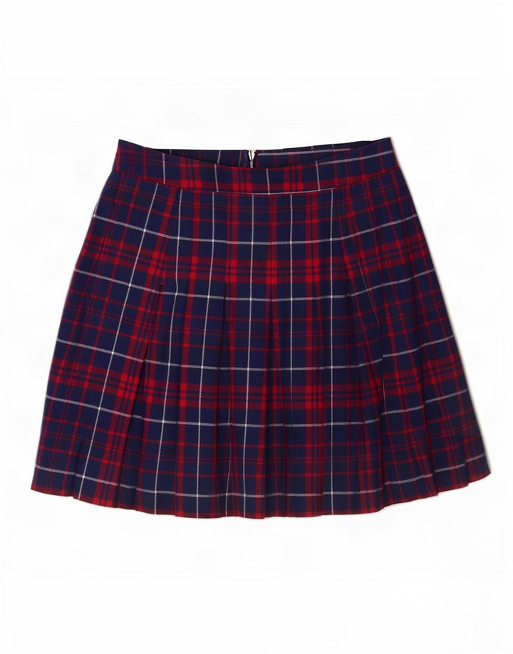 Damska spódniczka mini Tommy Hilfiger średnia W28 granatowa bawełniana w kratę