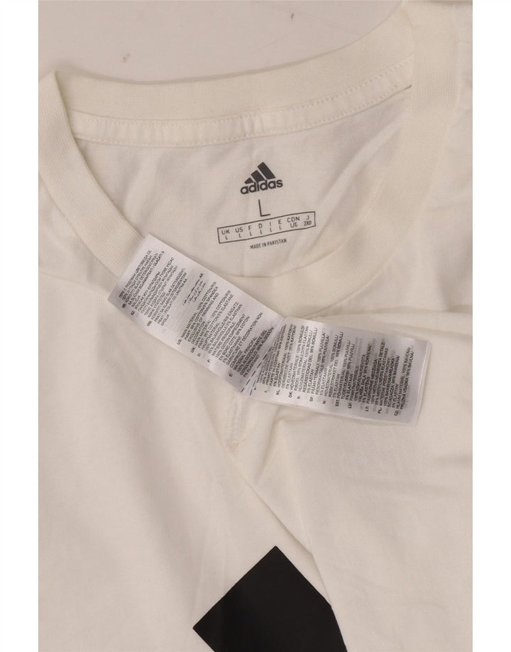 Męska koszulka z grafiką ADIDAS, duża, biała, bawełniana