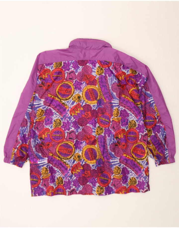 ALEX Mens Rain Jacket UK 38 Medium Purple Floral Polyamide Vintage ALEX and Second-Hand ALEX from Messina Hembry 