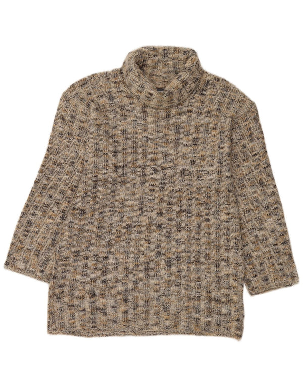 Sweter damski Onyx z wywijanym dekoltem UK 16, duży, wielokolorowy nakrapiany