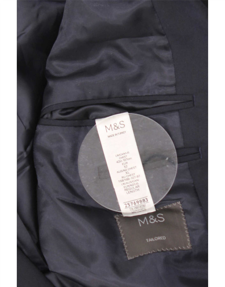 Marks & Spencer Męska marynarka zapinana na 2 guziki, UK 42 XL, granatowa, poliester
