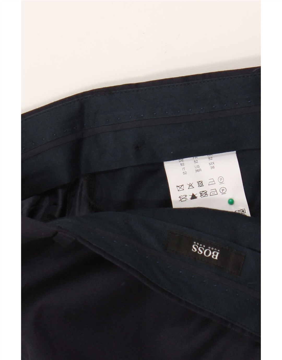Męskie spodnie garniturowe Hugo Boss W36 L30 Granatowe Wełniane