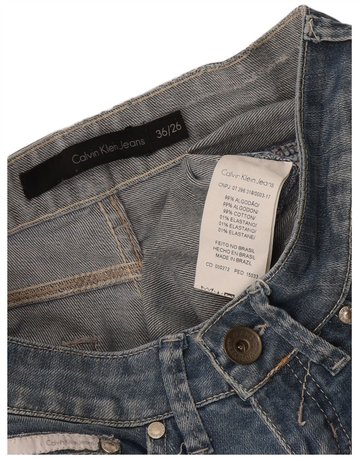 Damskie proste dżinsy Calvin Klein W26 L31 Niebieskie bawełniane