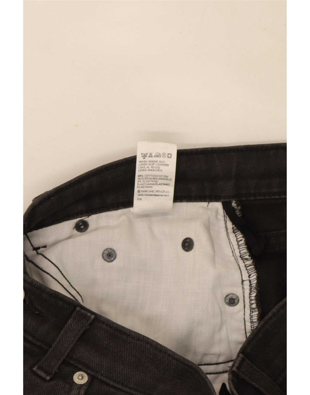 Marks & Spencer Damskie Crop Straight Jeans UK 12 Medium W28 L25 Czarne
