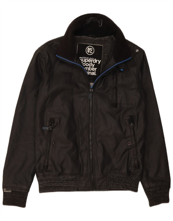 Męska kurtka wiatrówka Bomber Superdry UK 38 Średni czarny nylon