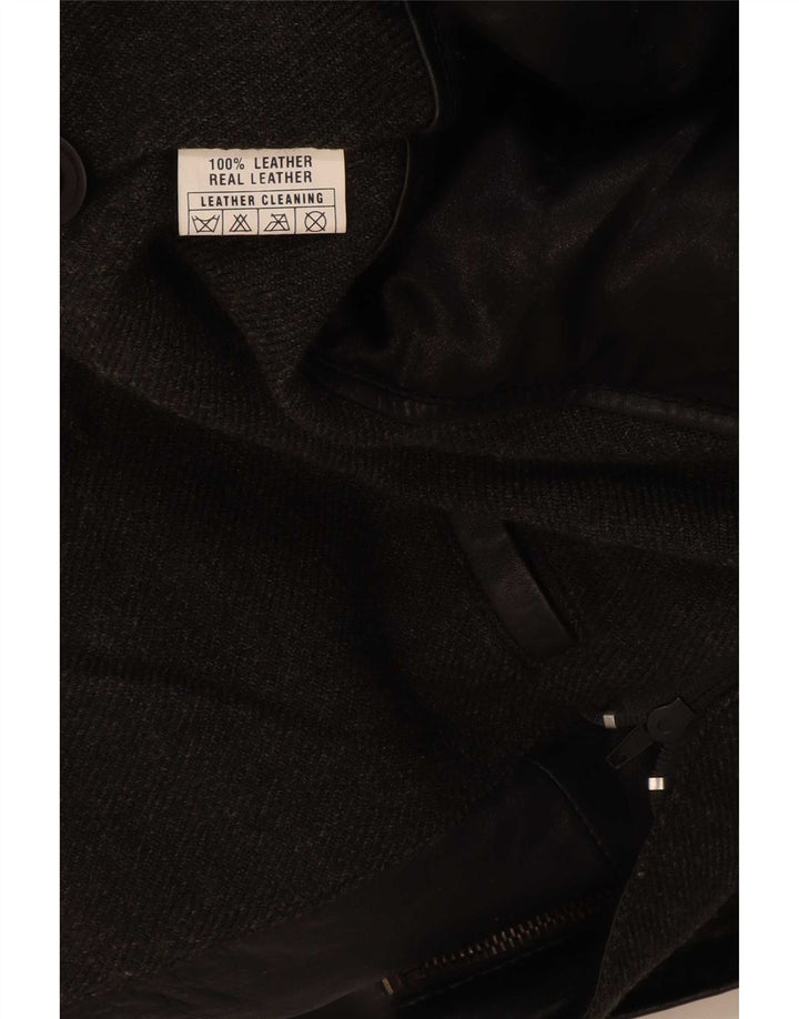 Vintage męska kurtka skórzana UK 44 2XL czarna