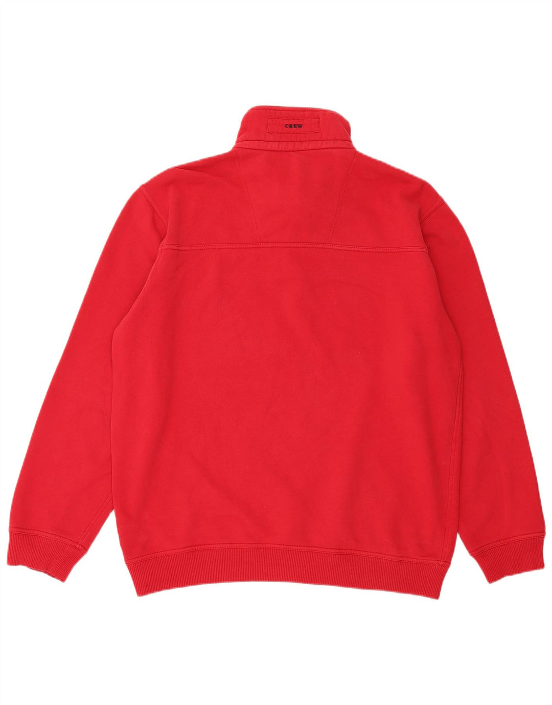 CREW CLOTHING Mens Zip Neck Sweatshirt Jumper Large Red Cotton