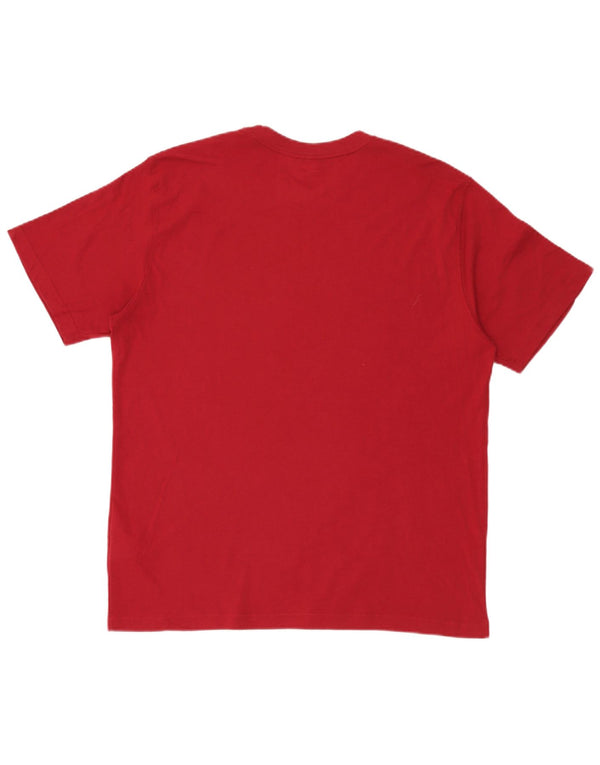 Męski T-shirt Reebok z grafiką, duży, czerwony, bawełniany