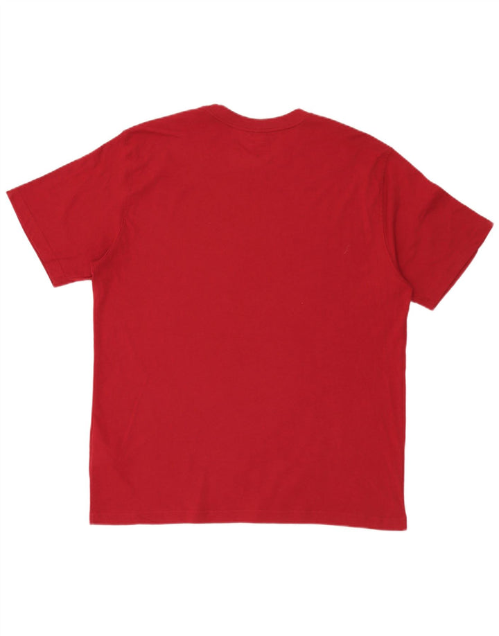 Męski T-shirt Reebok z grafiką, duży, czerwony, bawełniany