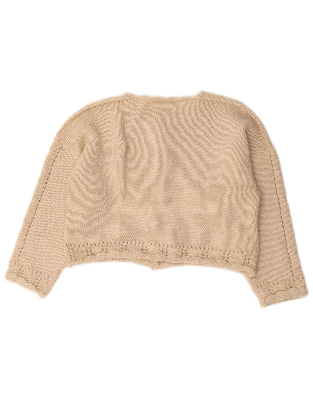 Sweter damski w stylu vintage, krótki kardigan UK 14, średni beż