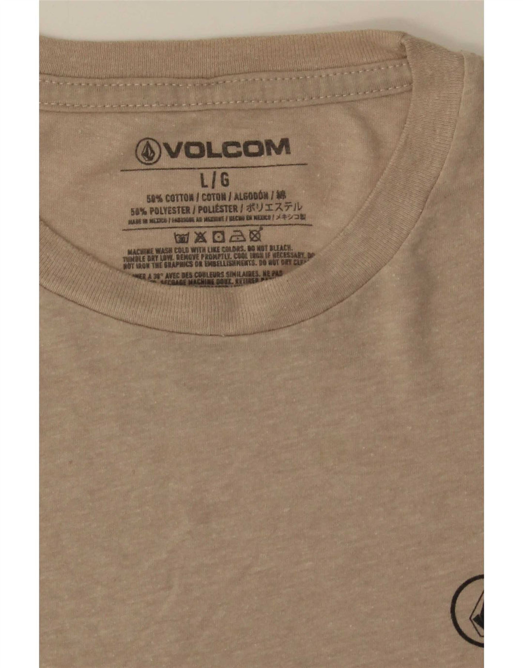 T-shirt męski Volcom Top, duży, beżowy, bawełniany