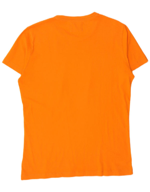 Calvin Klein Jeans Mens Graphic T-Shirt Top Large Orange Cotton