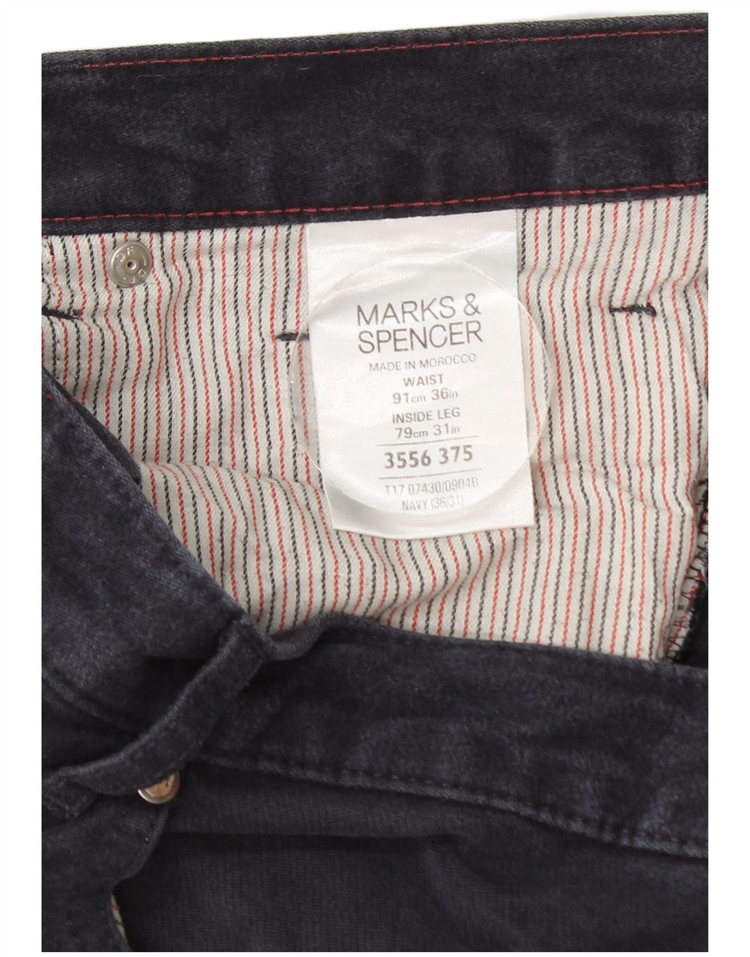 Męskie spodnie casual Marks & Spencer Blue Harbor W36 L31 granatowe