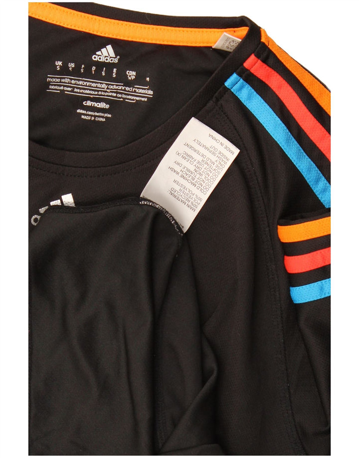 Adidas Męska koszulka Climalite Top, mała, czarna, z blokami kolorów, poliestrowa