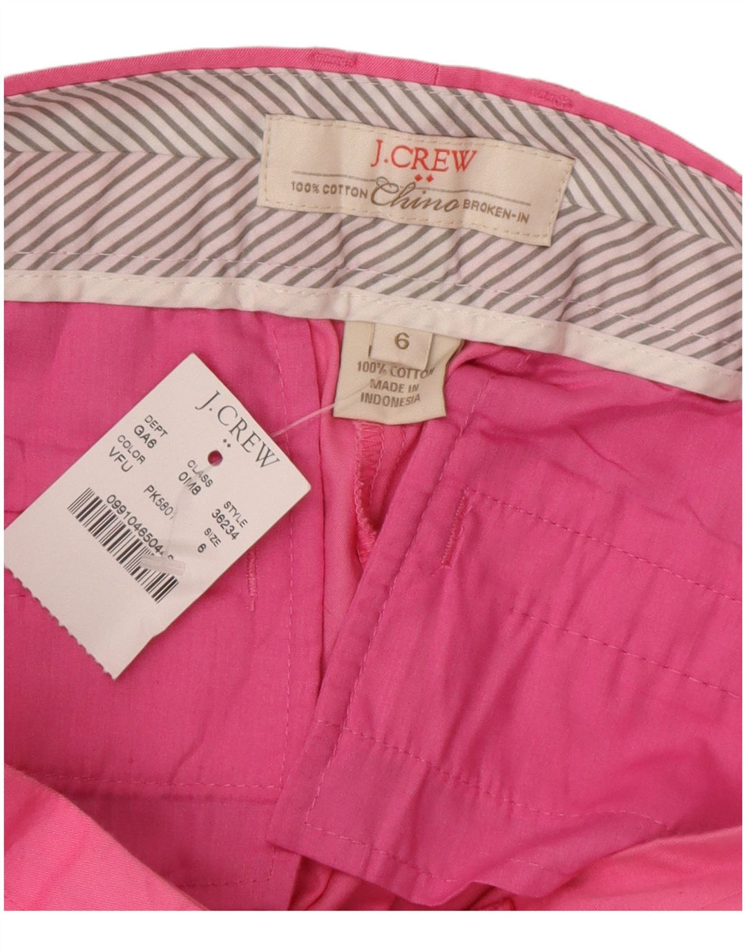 Damskie spodenki Chino J. CREW US 6 Medium W32 Różowa bawełna