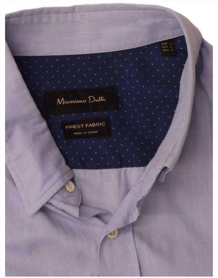 Koszula męska Massimo Dutti, duża, niebieska, bawełniana