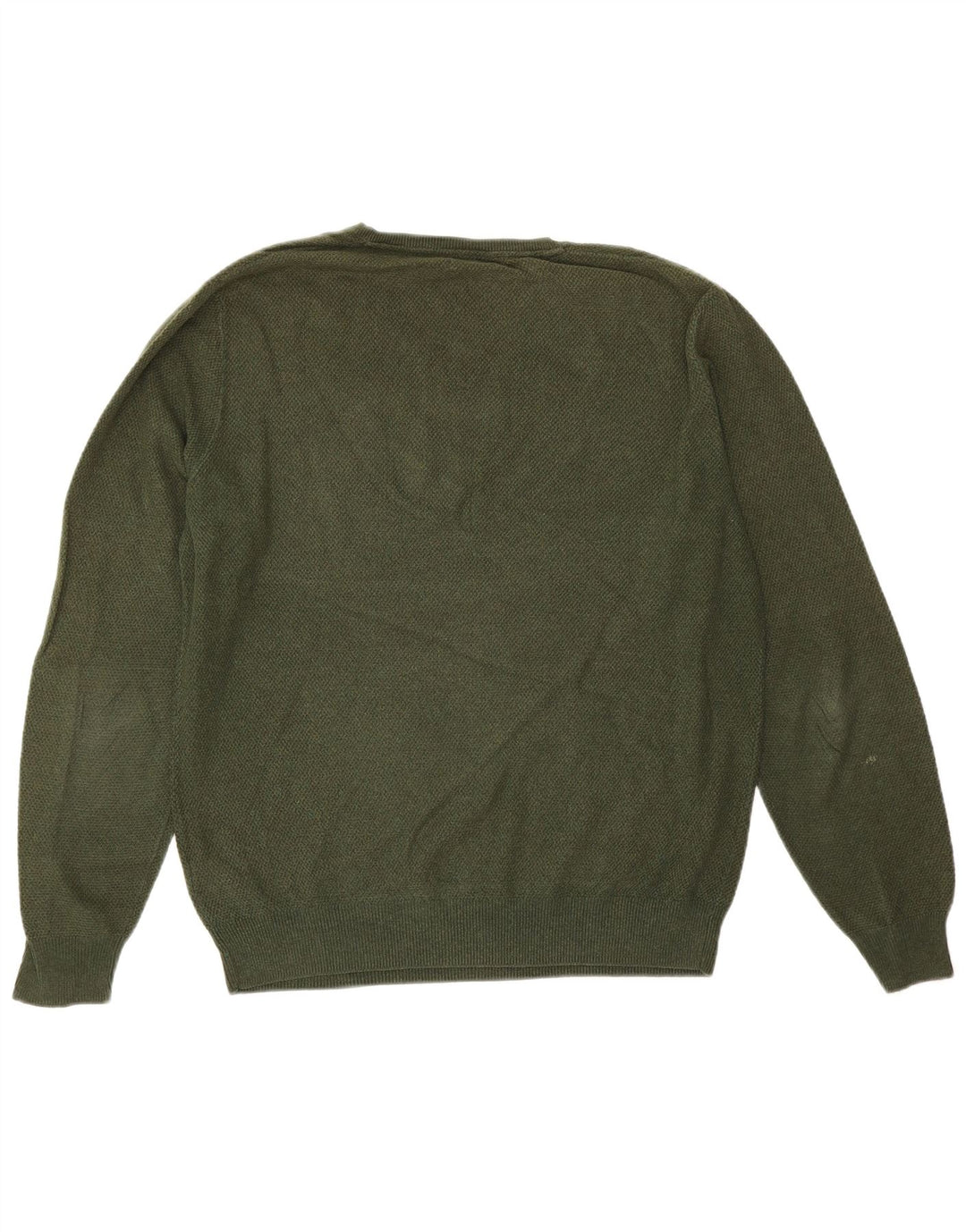 Męski sweter Massimo Dutti z dekoltem w kształcie litery V, duży, zielony, bawełniany