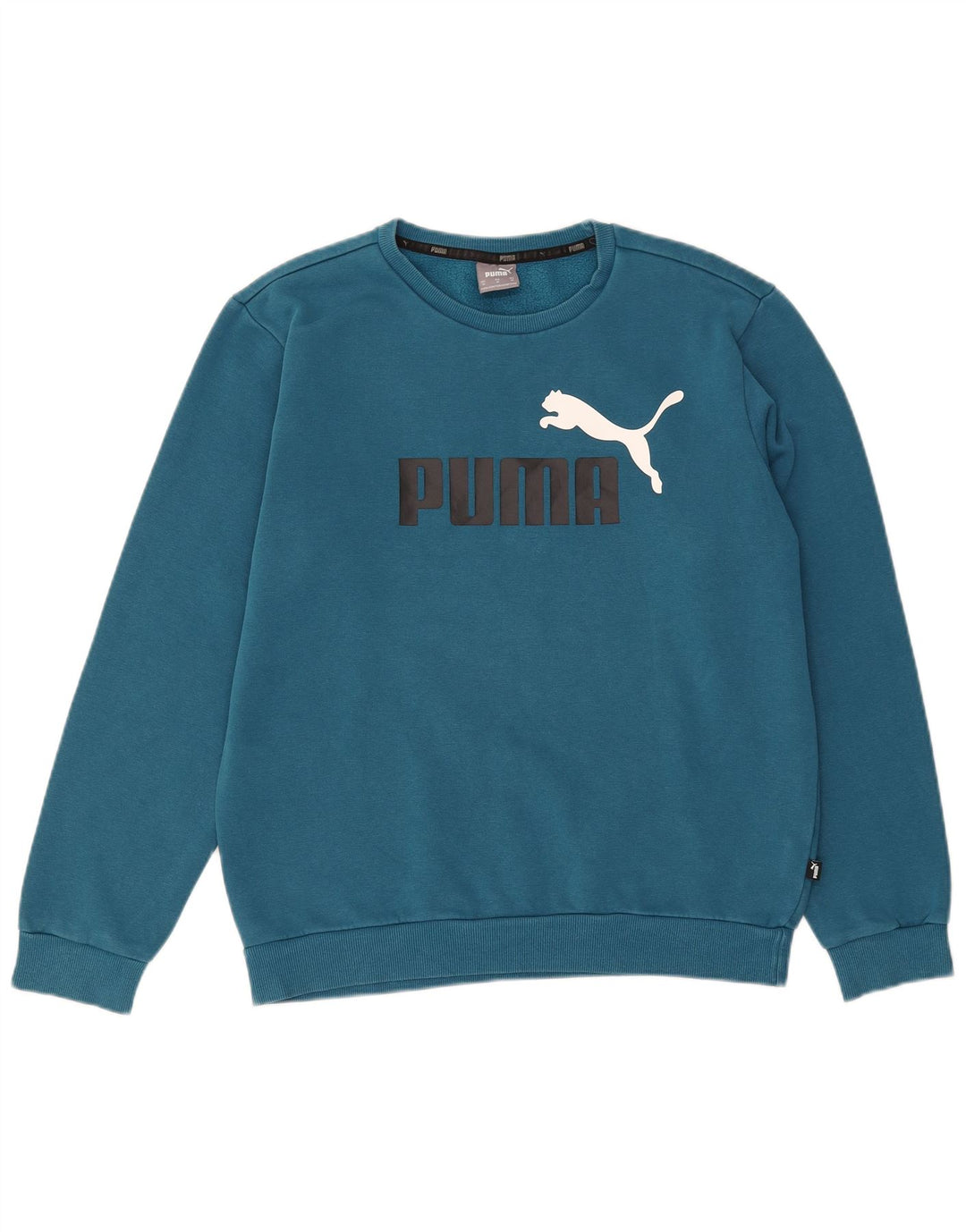 Męska bluza z grafiką Puma, sweter, średnia niebieska bawełna