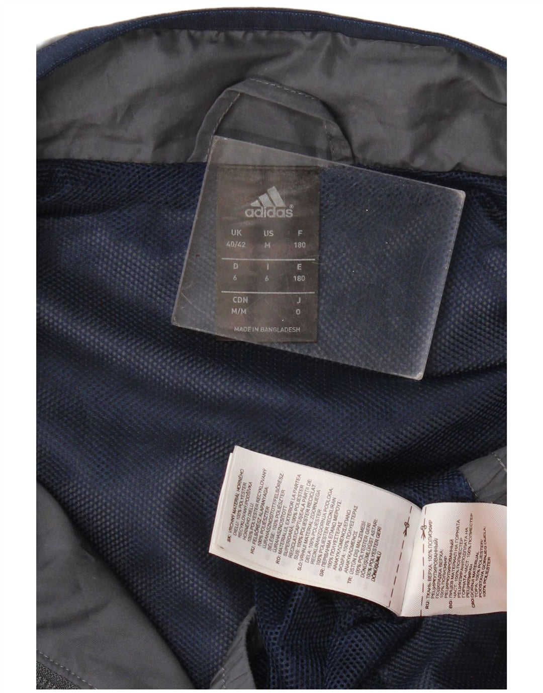 Adidas Męska bluza dresowa UK 40/42 Średni szary poliester z blokami kolorów