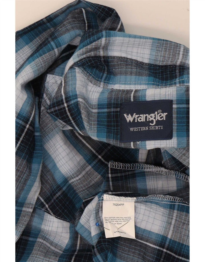 Koszula męska Wrangler, bawełniana, w średnią niebieską kratkę