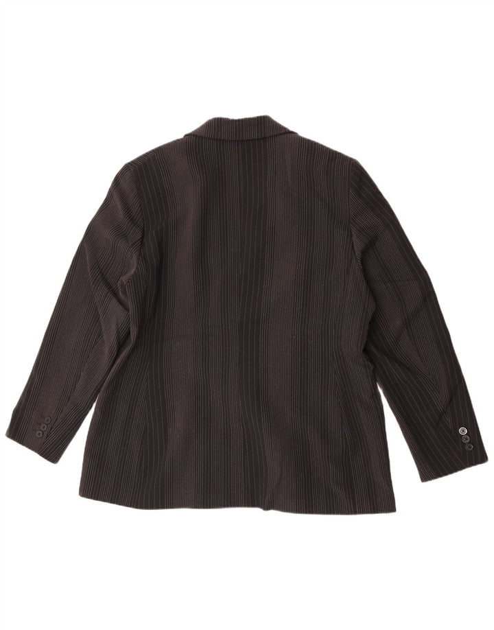 Marks & Spencer Damska marynarka zapinana na 2 guziki UK 14, duża, czarna w prążki