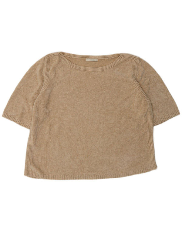 Marks & Spencer Damski sweter z dekoltem w łódkę, UK 22 3XL, beżowy