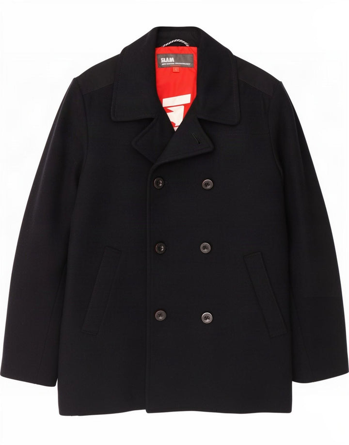 Płaszcz męski Slam Pea Coat UK 40, duży, granatowy, wełniany