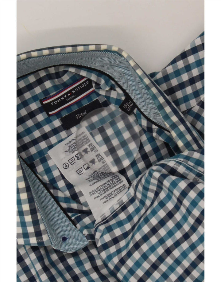 Męska dopasowana koszula Tommy Hilfiger rozmiar 39 15 1/2 średnia niebieska kratka