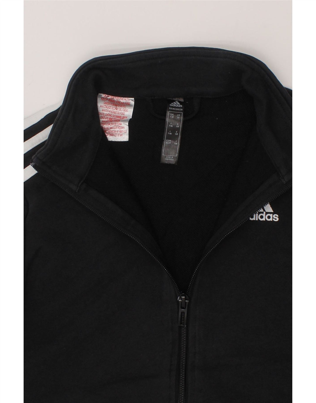 ADIDAS Boys Tracksuit Top Jacket 7-8 Years Black Cotton Vintage Adidas and Second-Hand Adidas from Messina Hembry 