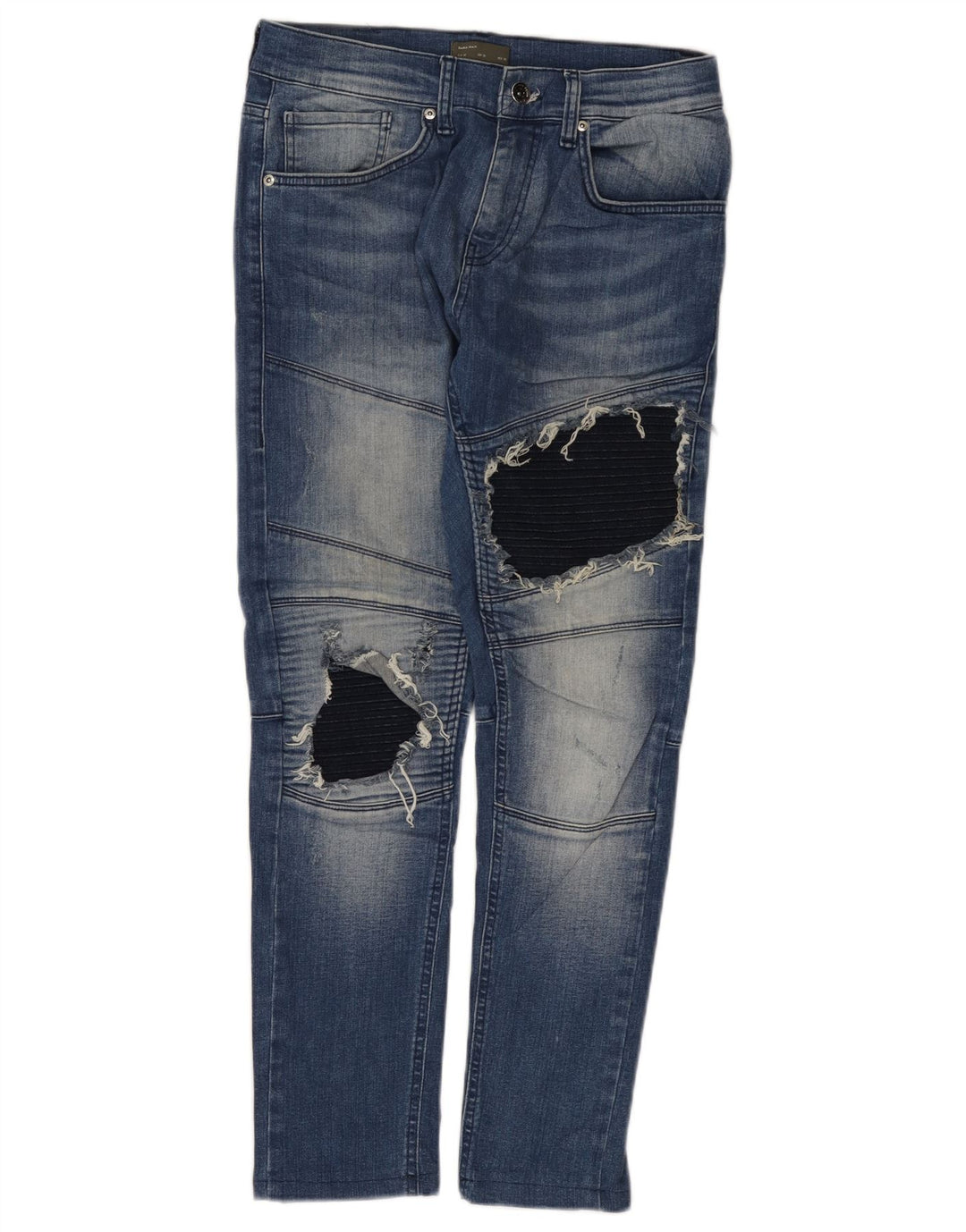 Męskie jeansy Zara w trudnej sytuacji EU 40 Medium W31 L28 Niebieski blok kolorów