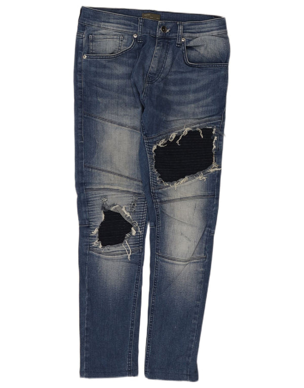 Męskie jeansy Zara w trudnej sytuacji EU 40 Medium W31 L28 Niebieski blok kolorów
