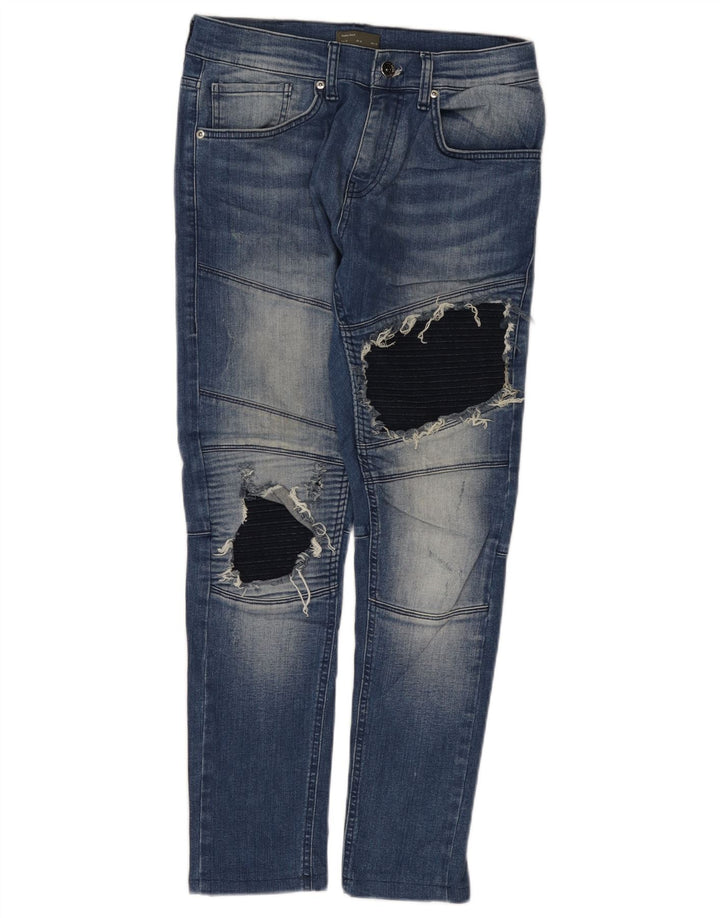 Męskie jeansy Zara w trudnej sytuacji EU 40 Medium W31 L28 Niebieski blok kolorów