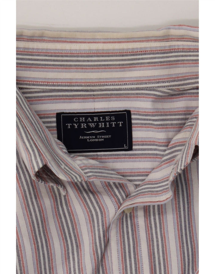 CHARLES TYRWHITT Mens Shirt Large Multicoloured Striped Vintage Charles Tyrwhitt and Second-Hand Charles Tyrwhitt from Messina Hembry 