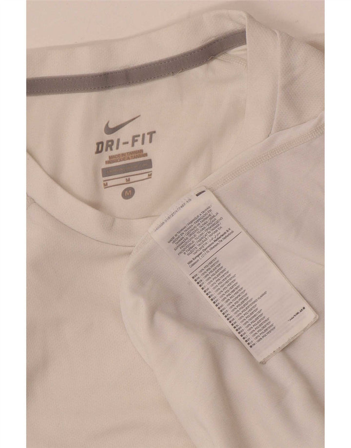 Męski T-shirt Nike Dri Fit Top, średni biały poliester
