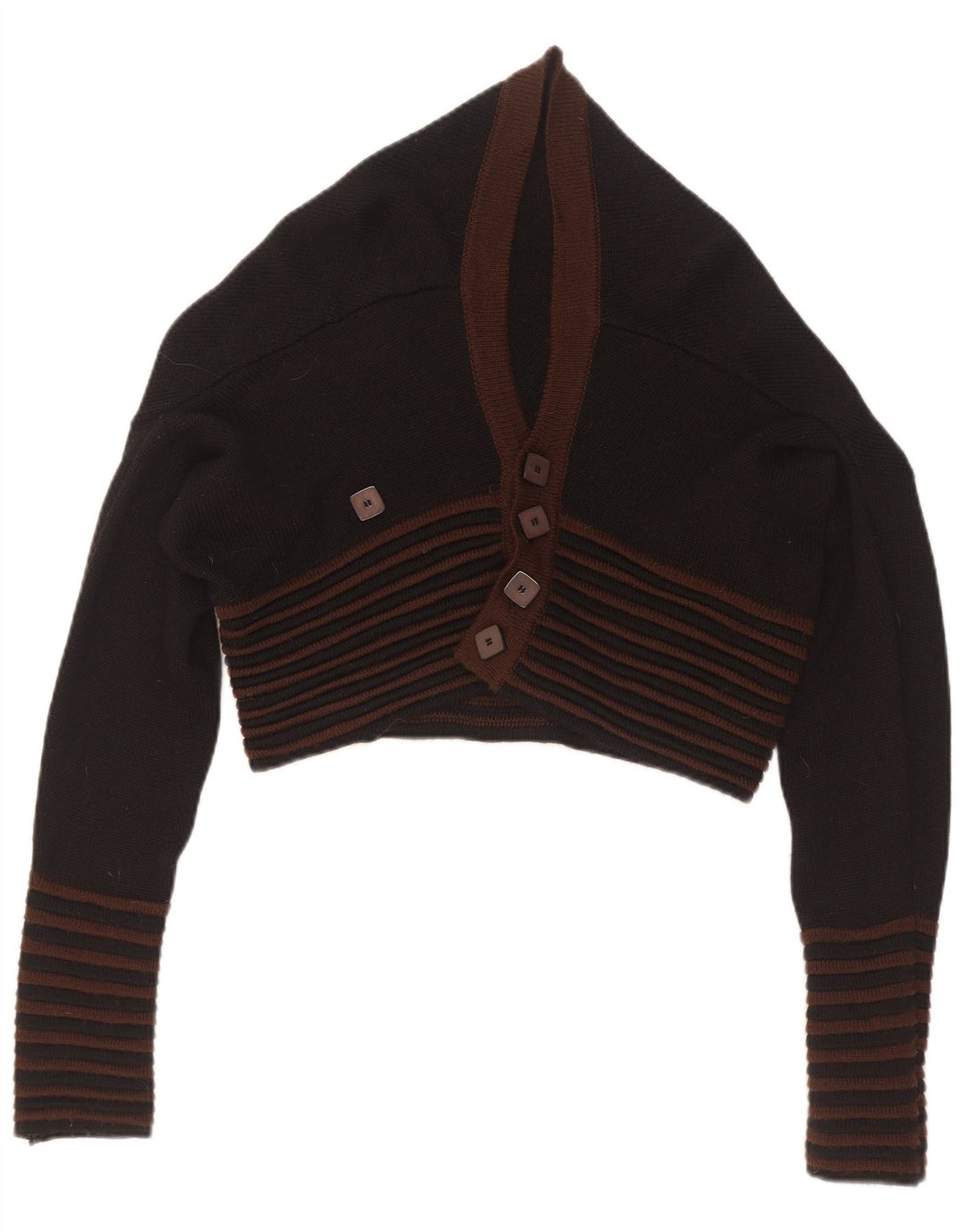 Vintage damski sweter rozpinany IT 44 w średnie czarne paski