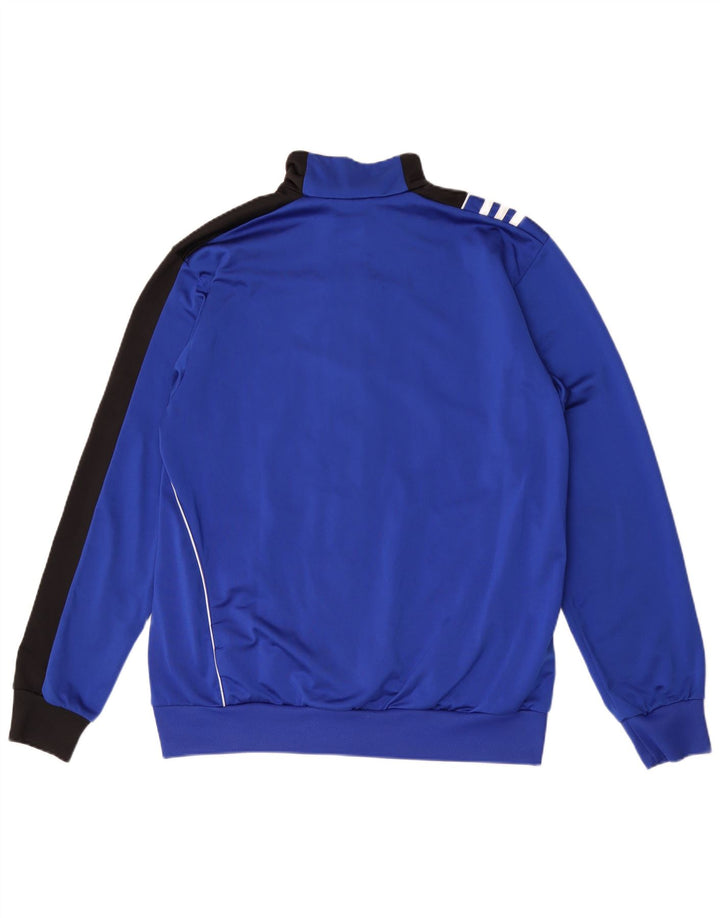 Adidas Męska bluza dresowa UK 42/44 Duży niebieski poliester z blokami kolorów