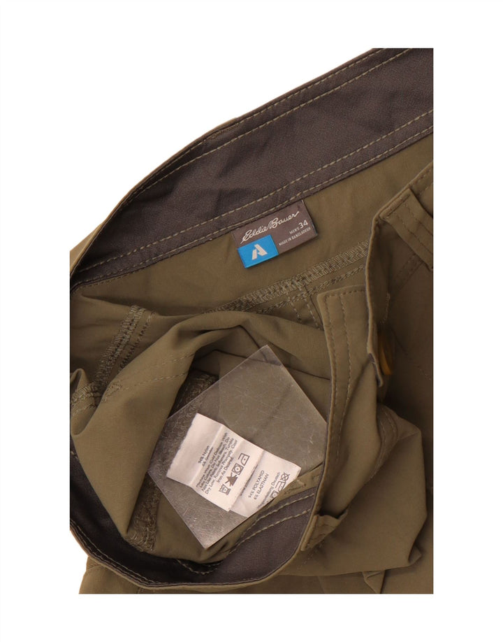 Męskie spodenki bojówki Eddie Bauer W34, duże, nylon w kolorze khaki